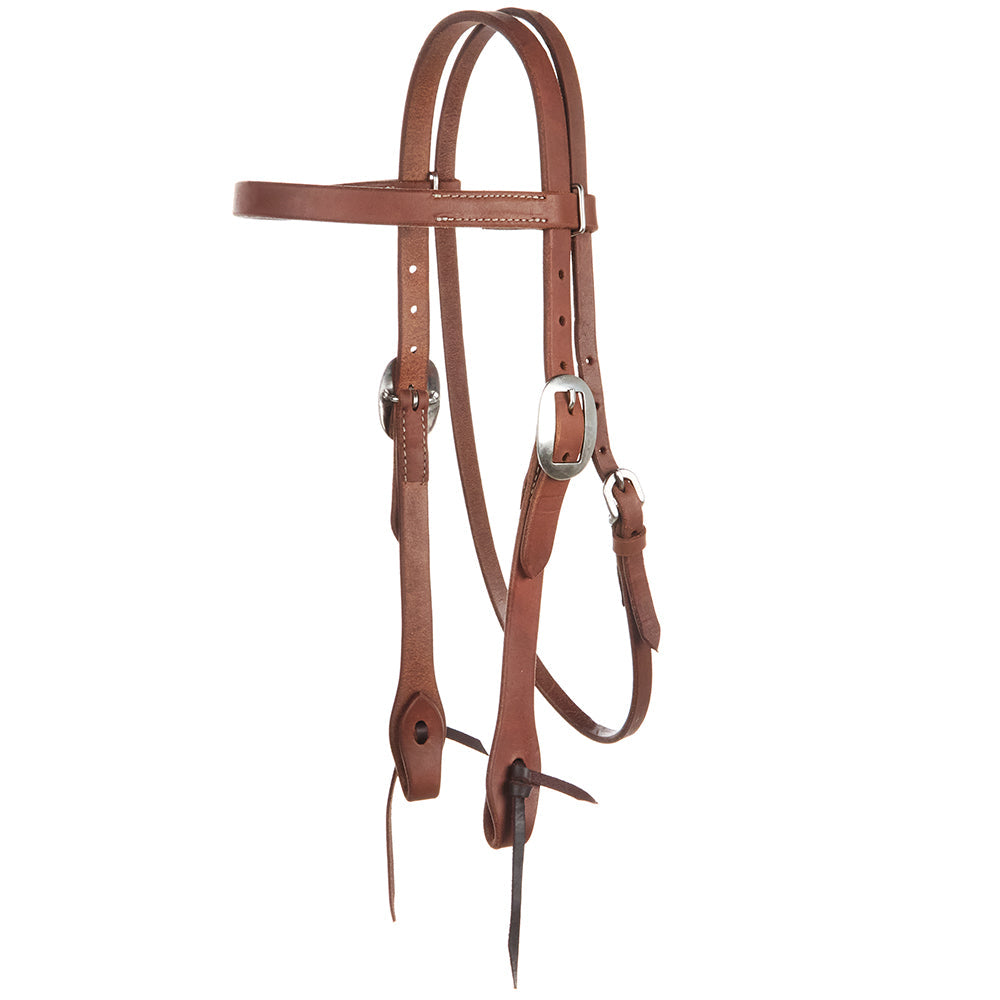 Headstall brown heavy oil harness leather double buckle 3/4 browband Mayatex on Tampa Home & Garden Store