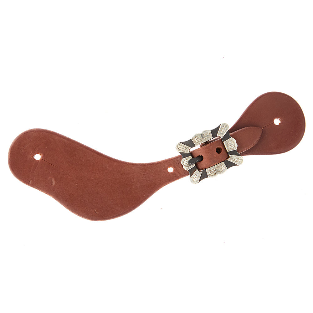 Ladies youth spur straps in oiled dove wing brown with square silver bar buckle by Mayatex on Tampa Home & Garden Store