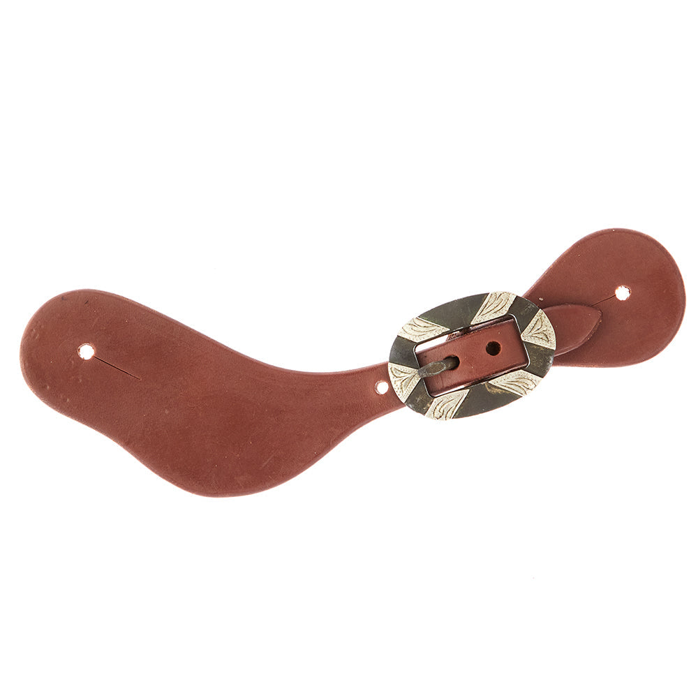 Ladies youth spur straps in oiled dove leather with oval silver buckles Mayatex on Tampa Home & Garden Store