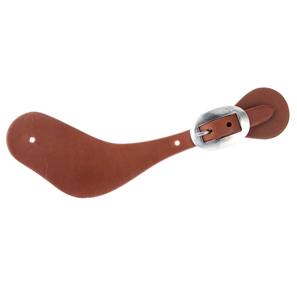 WD-DWSSO men's oiled dove wing spur straps by Mayatex in brown leather with silver buckle on Tampa Home & Garden Store
