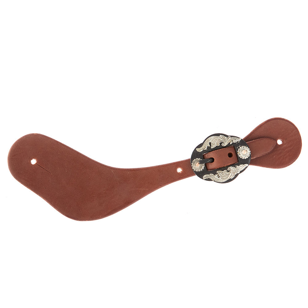 WD-DWSSO-18 Mens Oiled Dove Wing Spur Straps with Double Flower Buckles on Tampa Home & Garden Store