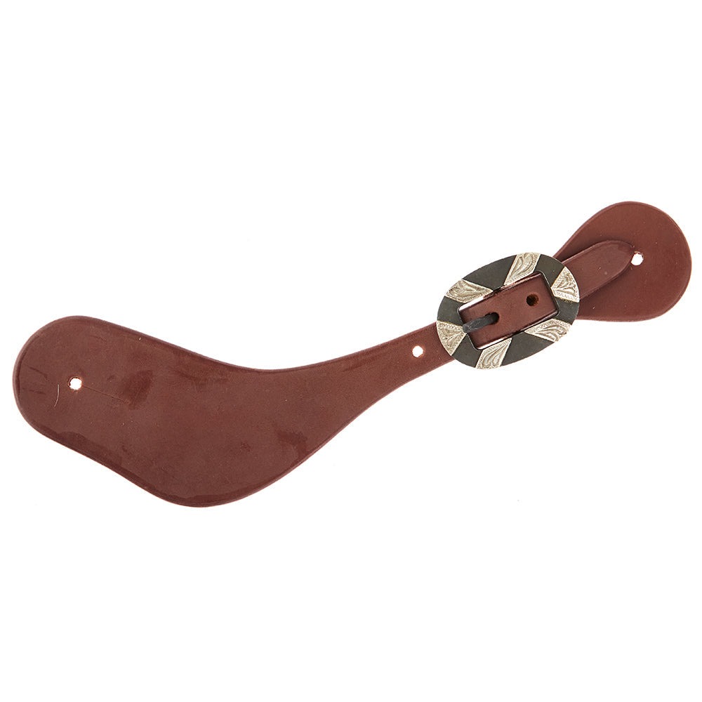 Mayatex mens spur strap leather, oiled dove color with oval silver bar buckle on Tampa Home & Garden Store