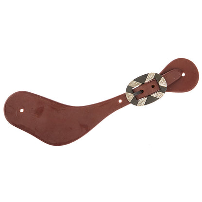 Mayatex mens spur strap leather, oiled dove color with oval silver bar buckle on Tampa Home & Garden Store