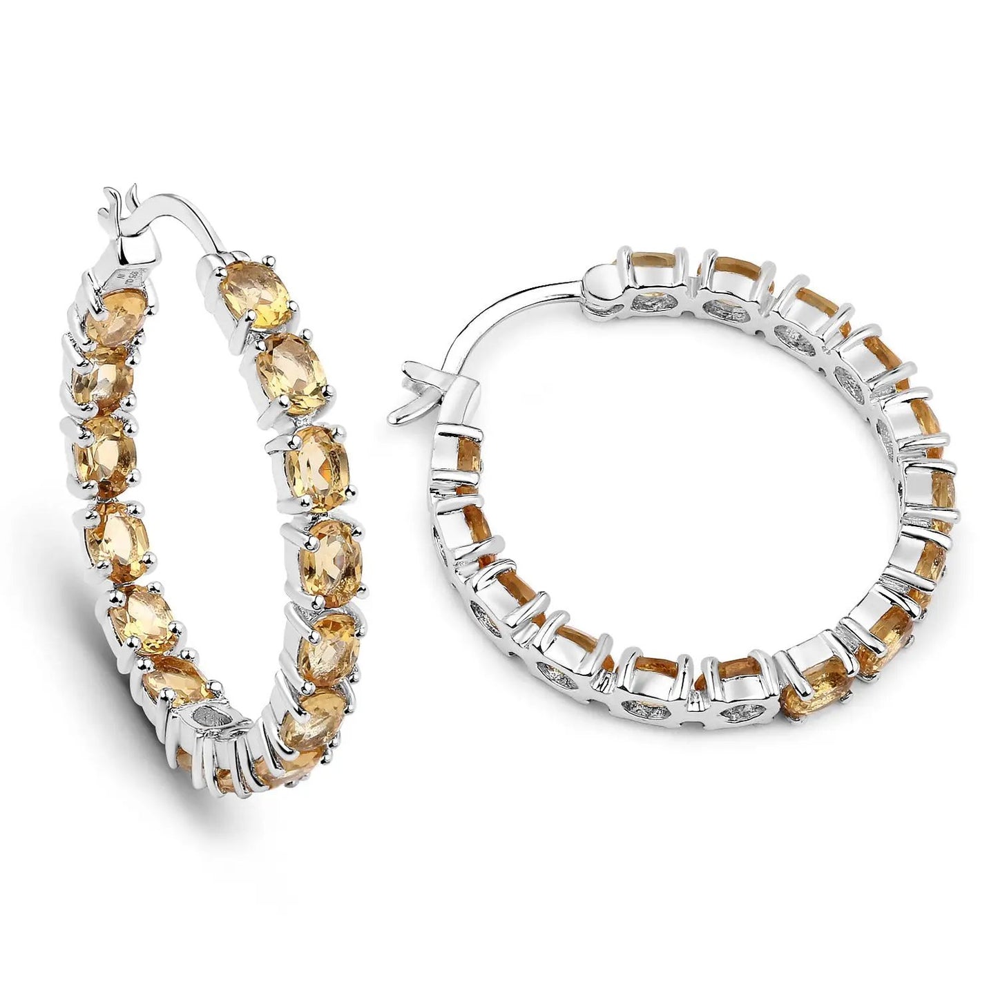 Pair of earrings Bids.com 4.80ct citrine in .925 sterling silver hoops on Tampa Home & Garden Store