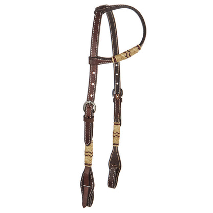 Mayatex WD-SEH1 Chocolate natural rawhide quick-change single ear headstall on Tampa Home & Garden Store