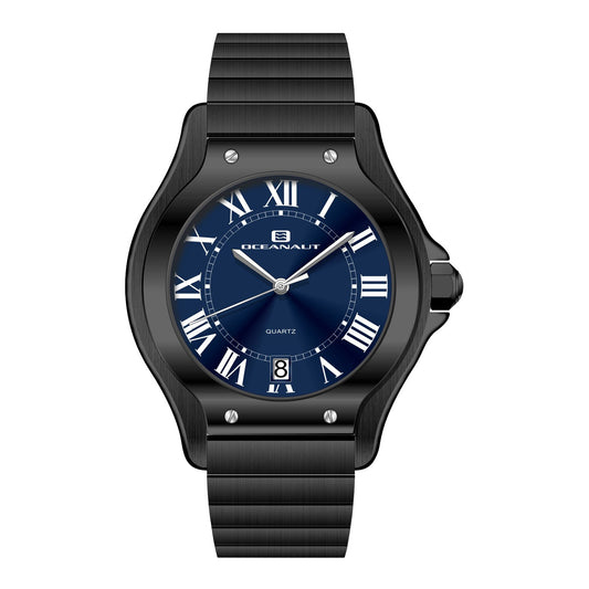 Oceanaut Women's Rayonner watch with blue dial, Roman numerals, stainless steel band, date on Tampa Home & Garden Store
