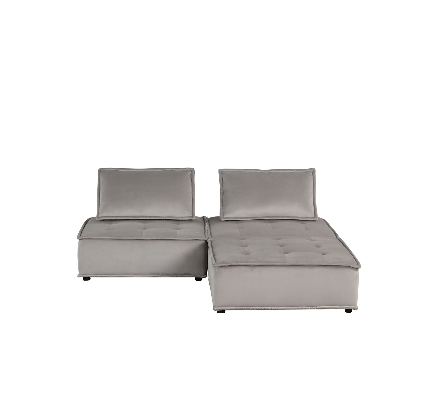 Anna Stylish Sectional Sofa Ottoman in gray fabric two-seat with ottoman on Tampa Home & Garden Store