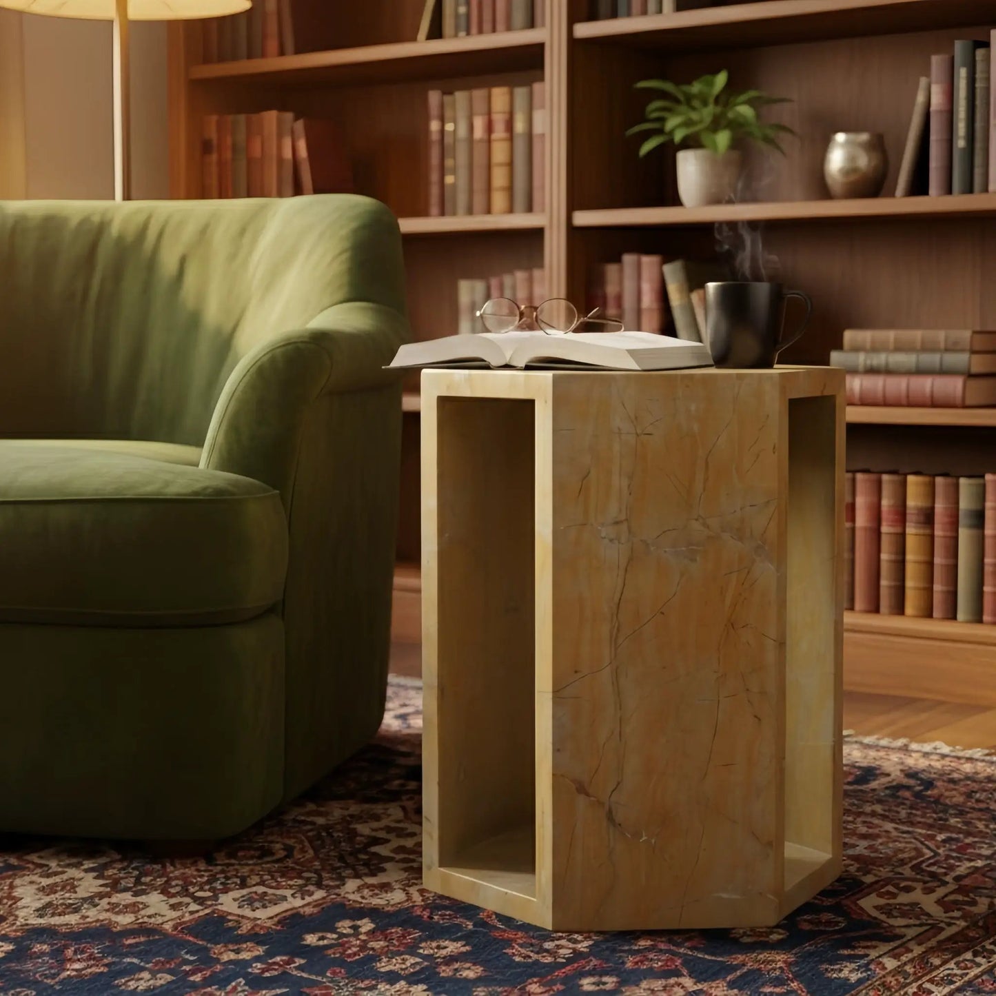 Hexagon Side Table in Modern Minimalist Style