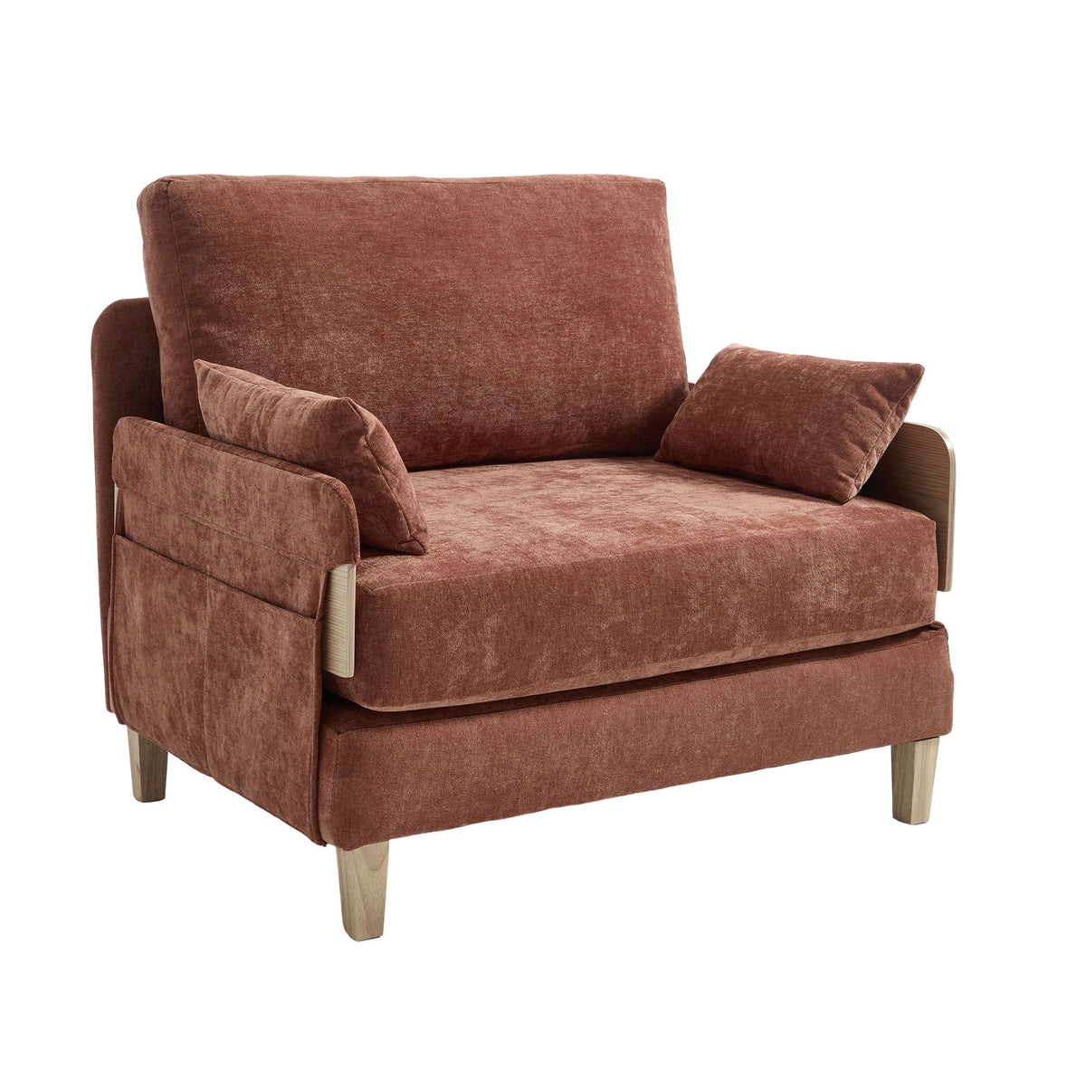 Mid Century Modern 3 Pillow Foldable Sofa Bed