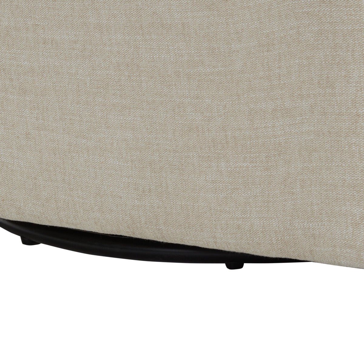 Swivel chair beige fabric upholstery with black curved base on Tampa Home & Garden Store