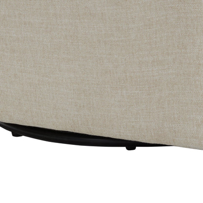 Swivel chair beige fabric upholstery with black curved base on Tampa Home & Garden Store