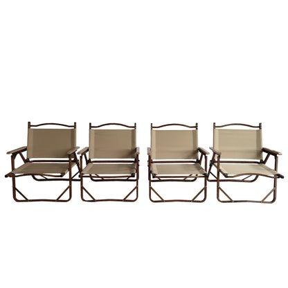 Foldable Canvas Chairs With Armrests Set of Four