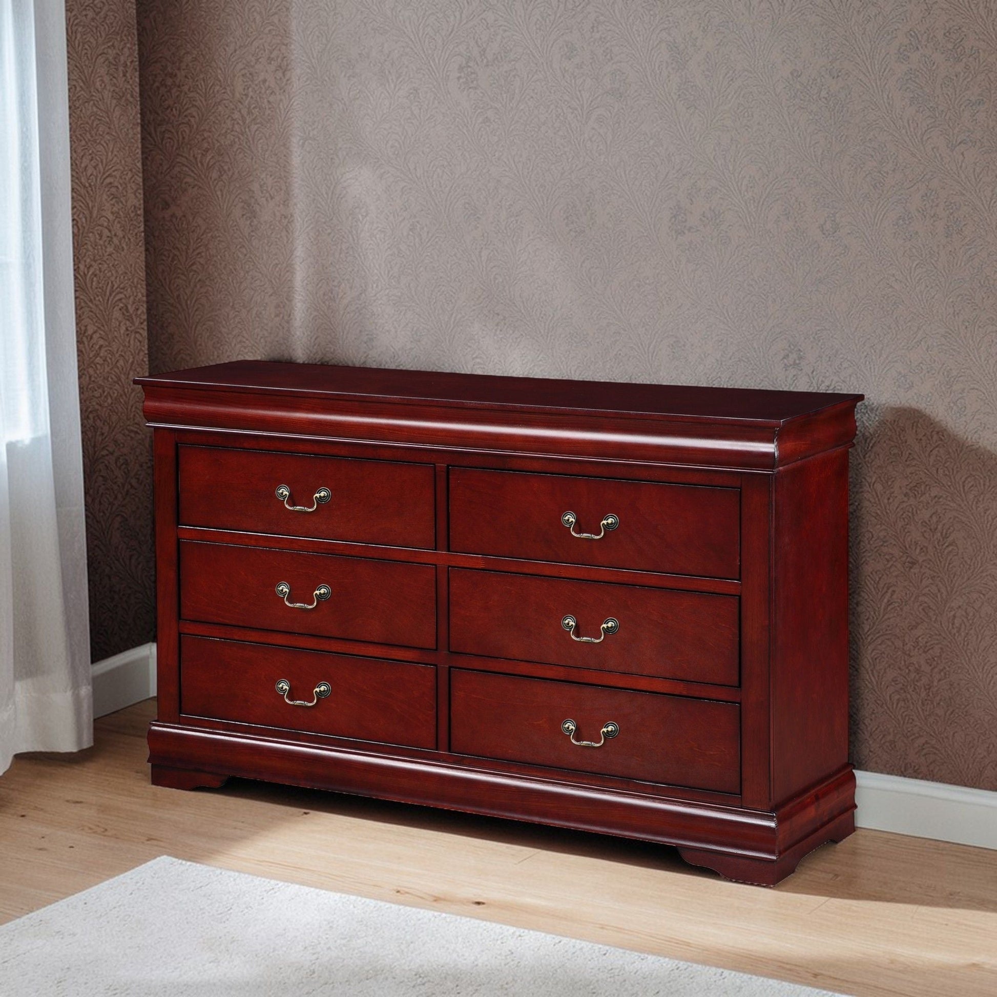 Louis Philippe bedroom dresser dark mahogany wood with sleek design by HouseOfZazla on Tampa Home & Garden Store