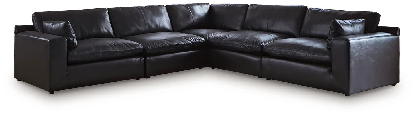 Emilia Sectional Sofa with Leather Accents