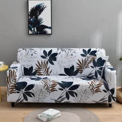 Sofa cover set botanical leaf print for leather sofa FLIPSTYLEZLLC slipcover with two cushions on Tampa Home & Garden Store