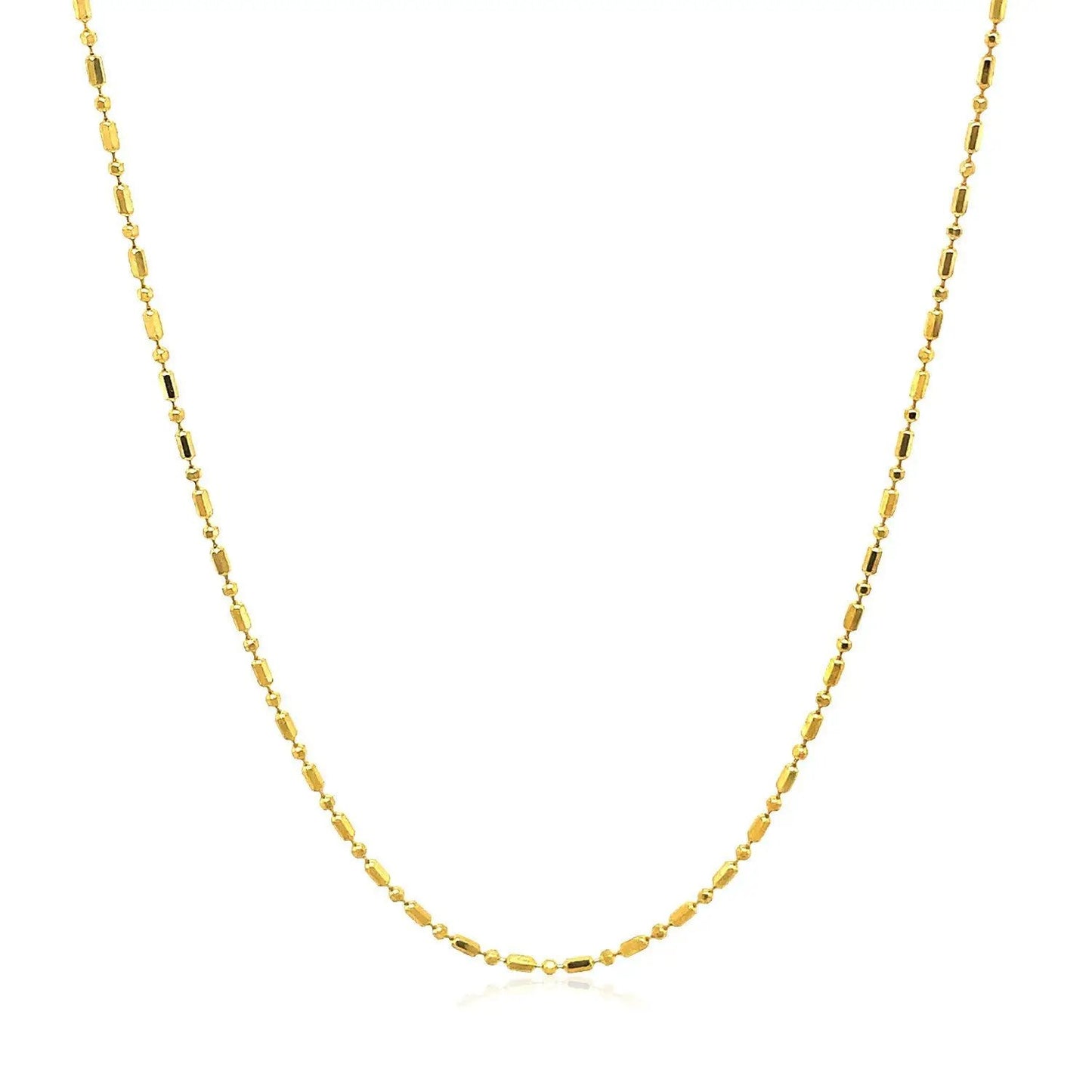 14k yellow gold diamond-cut bead chain necklace 1.0mm by Bids.com on Tampa Home & Garden Store