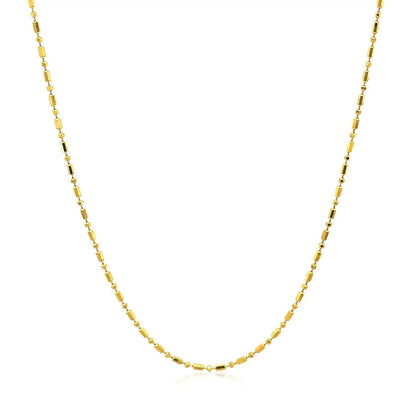 14k yellow gold diamond-cut bead chain necklace 1.0mm by Bids.com on Tampa Home & Garden Store