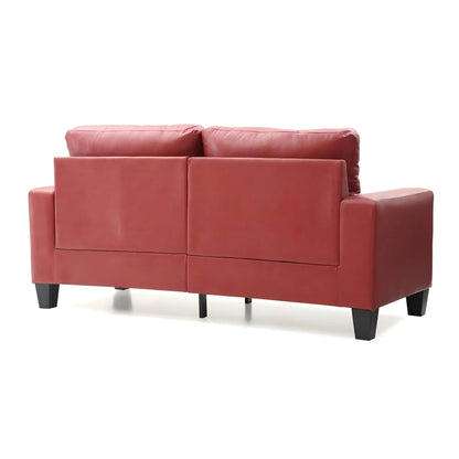 Newbury Modular Sofa Modern 2-piece pink leather by Unique Piece Furniture stationary sofa on Tampa Home & Garden Store