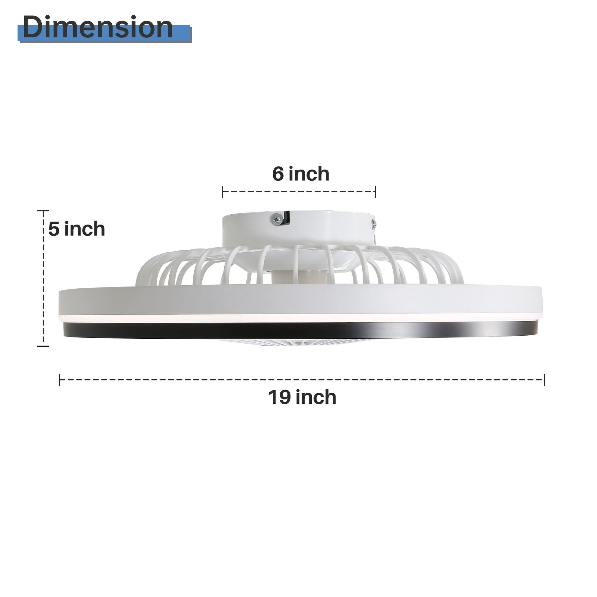 Ceiling fan RGB Dimmable LED enclosed ceiling fan with light, white finish, HouseOfZazla on Tampa Home & Garden Store