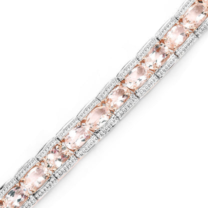 18K rose gold plated Morganite bracelet with 11.60ct stones and pavé accents on silver-tone band on Tampa Home & Garden Store