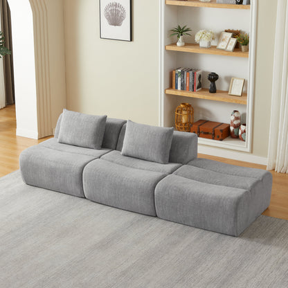 Oversized 3-Seater Compressed Sofa and Chenille