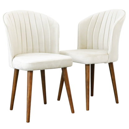 Parsons dining chair set, beige upholstery, wood legs, no assembly, 2 chairs by HouseOfZazla on Tampa Home & Garden Store