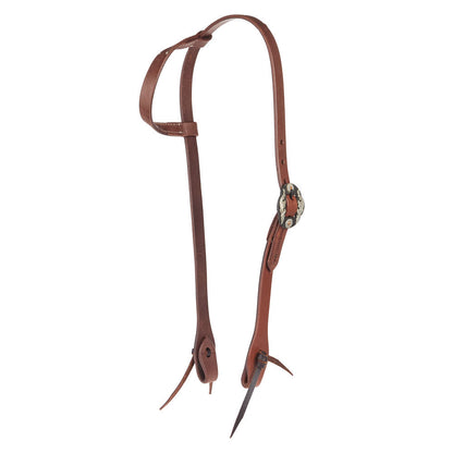 Harness leather headstall heavy oil finish with double flower buckle Mayatex on Tampa Home & Garden Store