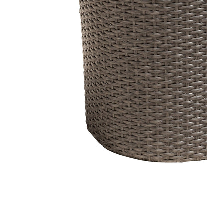 Keaton Barrel Side Table gray with durable rattan weave on Tampa Home & Garden Store