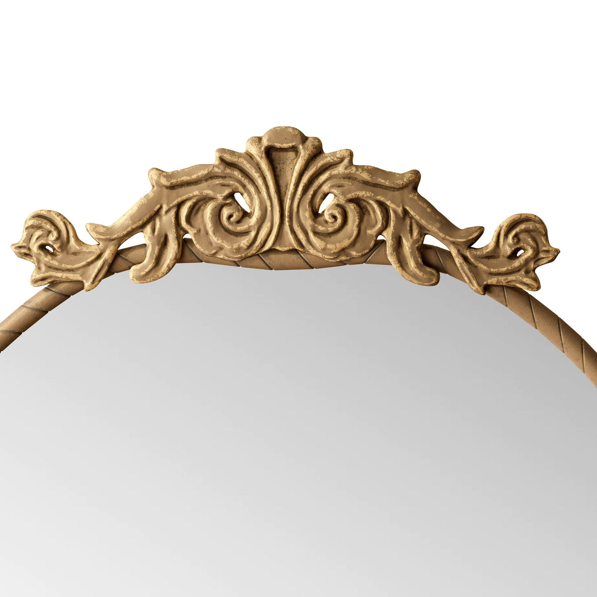 Vintage arched full-body mirror with ornate carved applique in bronze finish HouseOfZazla on Tampa Home & Garden Store