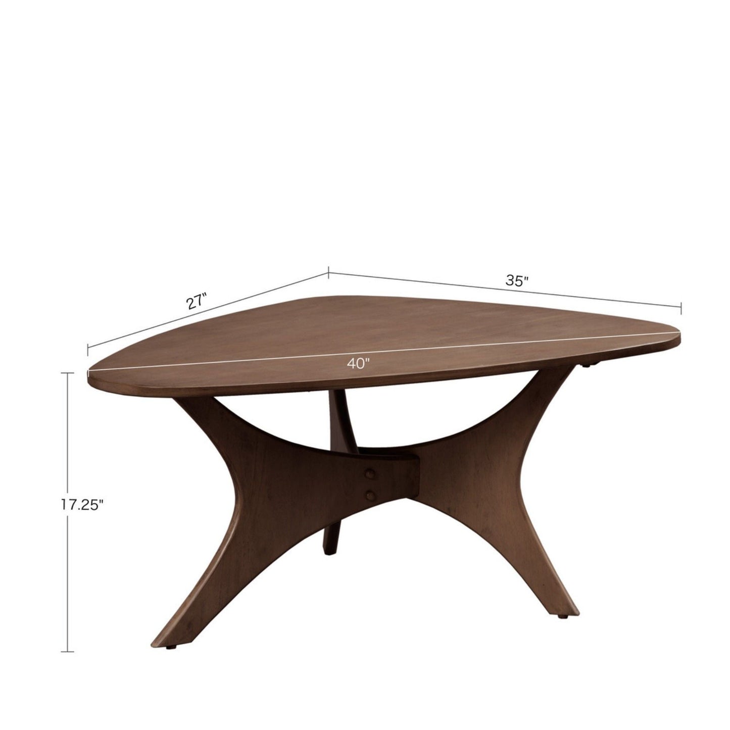 Triangle Table With Unique Design and Elm Finish