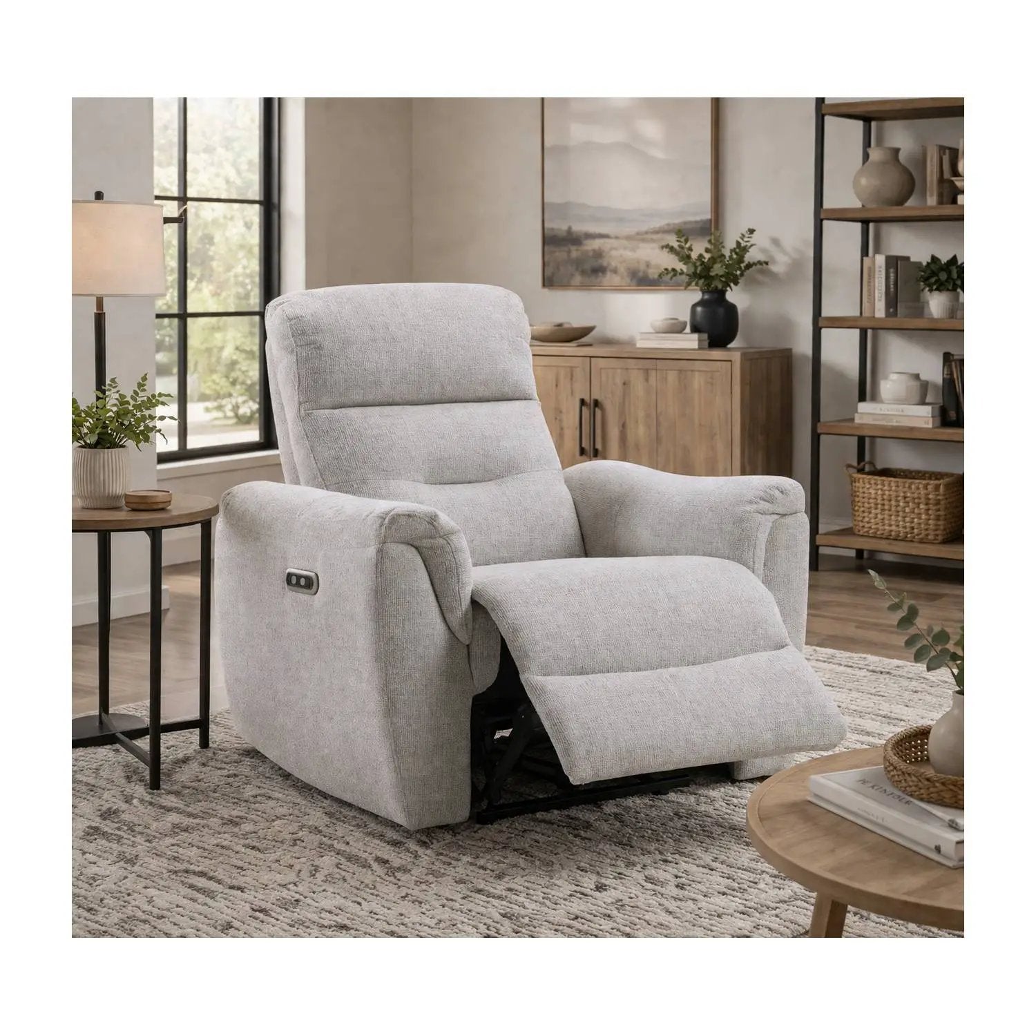 Eastre power motion recliner with USB port gray fabric by Unique Piece Furniture on Tampa Home & Garden Store