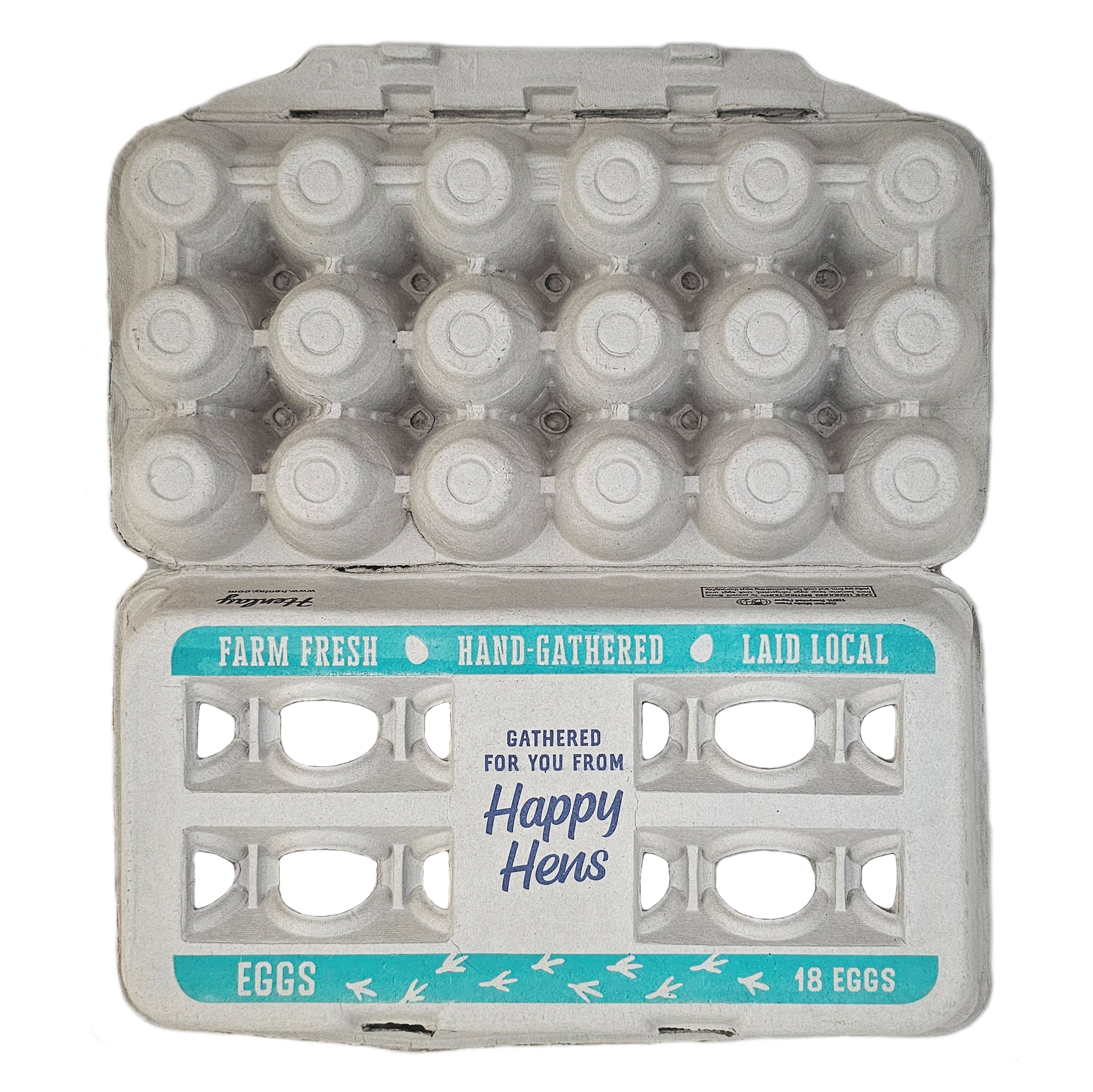 Egg carton 18-egg gray molded-pulp carton for farm-fresh eggs on Tampa Home & Garden Store