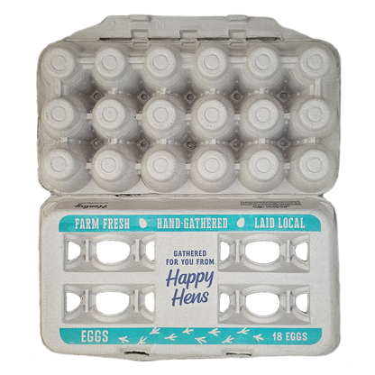 Egg carton 18-egg gray molded-pulp carton for farm-fresh eggs on Tampa Home & Garden Store