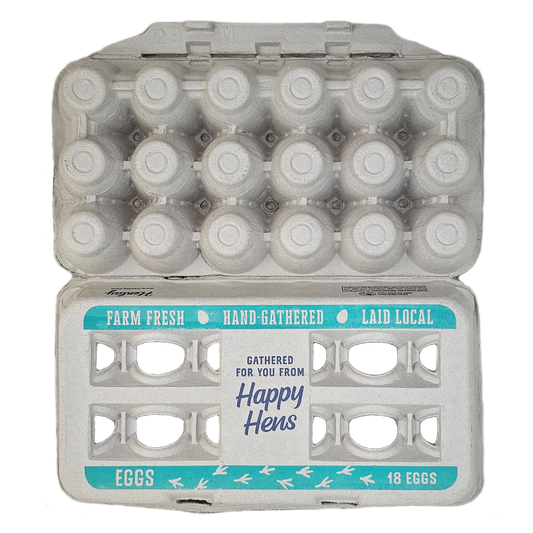 Egg carton 18-egg gray molded-pulp carton for farm-fresh eggs on Tampa Home & Garden Store