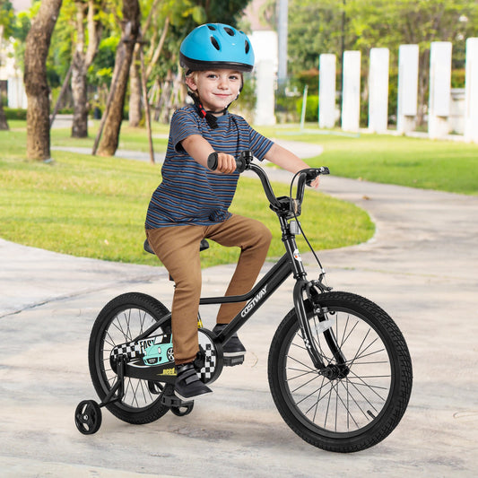 18 Inch Kids Bike Adjustable for 4-8 Years Old with Low-Step Frame - Tampa Home & Garden Store