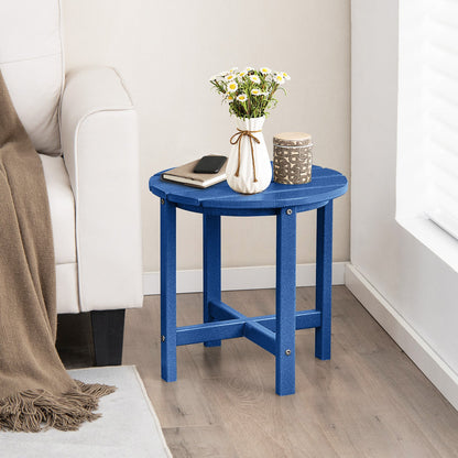 Mesa auxiliar Adirondack redonda de 45 cm resistente a la intemperie - Azul marino
