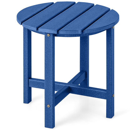 Mesa auxiliar Adirondack redonda de 45 cm resistente a la intemperie - Azul marino