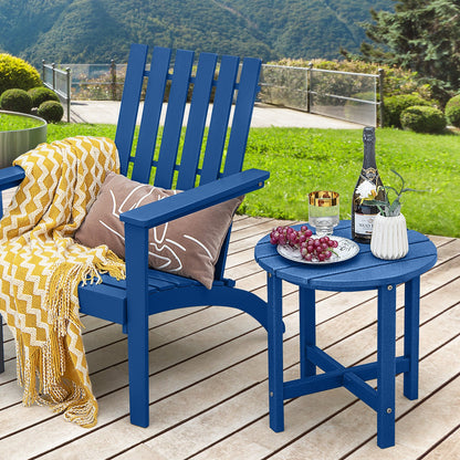Mesa auxiliar Adirondack redonda de 45 cm resistente a la intemperie - Azul marino