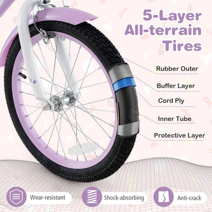 18-Inch DirectDeals girl bike with purple rim and knobby tire for all-terrain use on Tampa Home & Garden Store