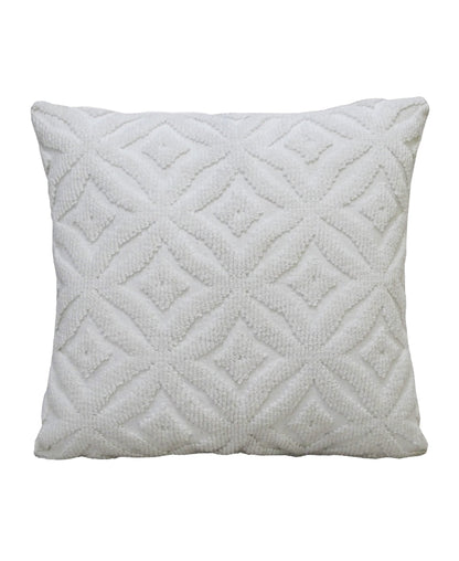 Vibhsa white ogee decorative pillow 18x18, indoor/outdoor throw pillow on Tampa Home & Garden Store