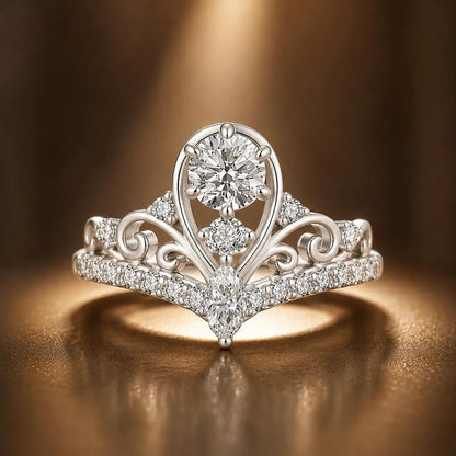 Sterling Silver Moissanite Ring with 0.5ct center stone and ornate scrollwork, size 6, Bids.com on Tampa Home & Garden Store