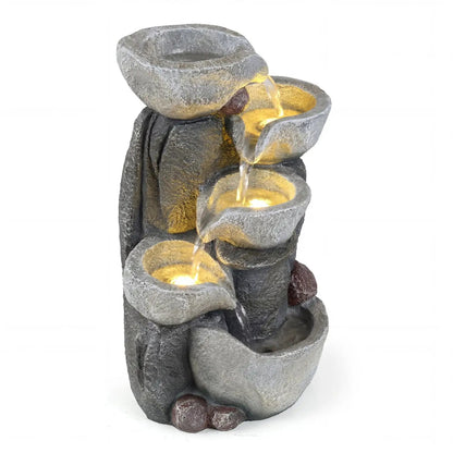 5 Tier Outdoor Water Fountain with Led Lights