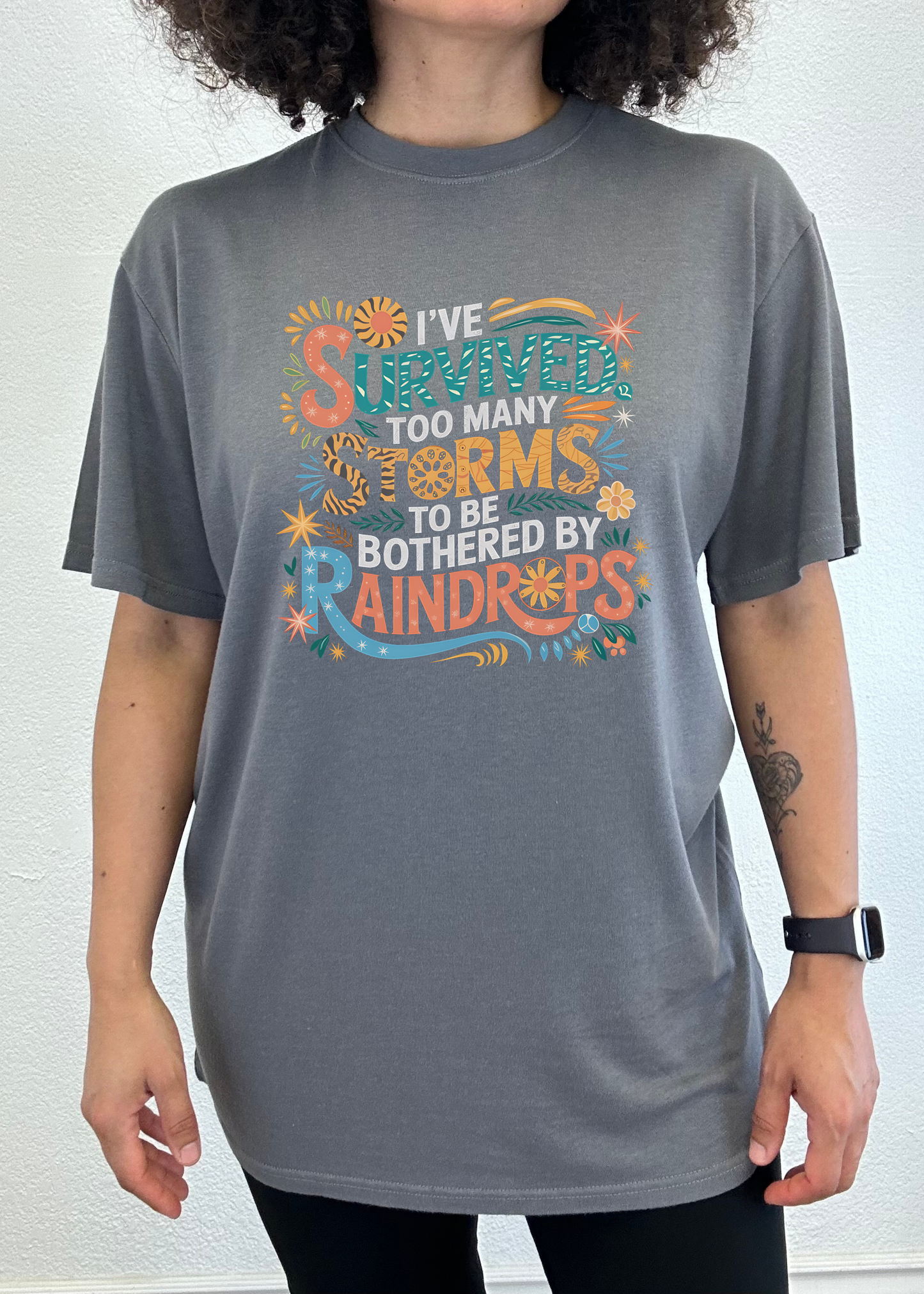 Unisex bamboo/cotton T-shirt gray with Ive Survived Too Many Storms by Spun Bamboo on Tampa Home & Garden Store