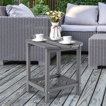 Mesa auxiliar de 18 pulgadas resistente a la intemperie para jardín, patio - Gris