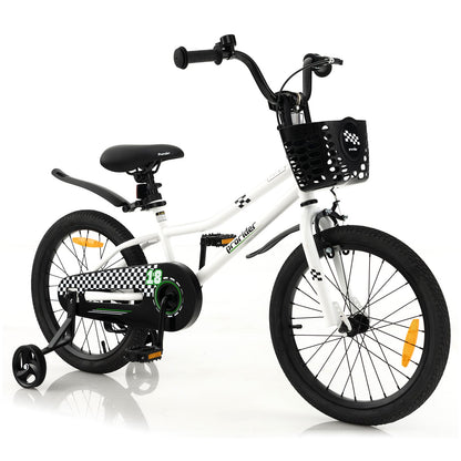 18 Feet Kids Bike with Removable Training Wheels-White