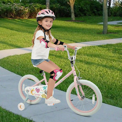 Kids Bike 12 To 18 Inch With Training Wheels Pink