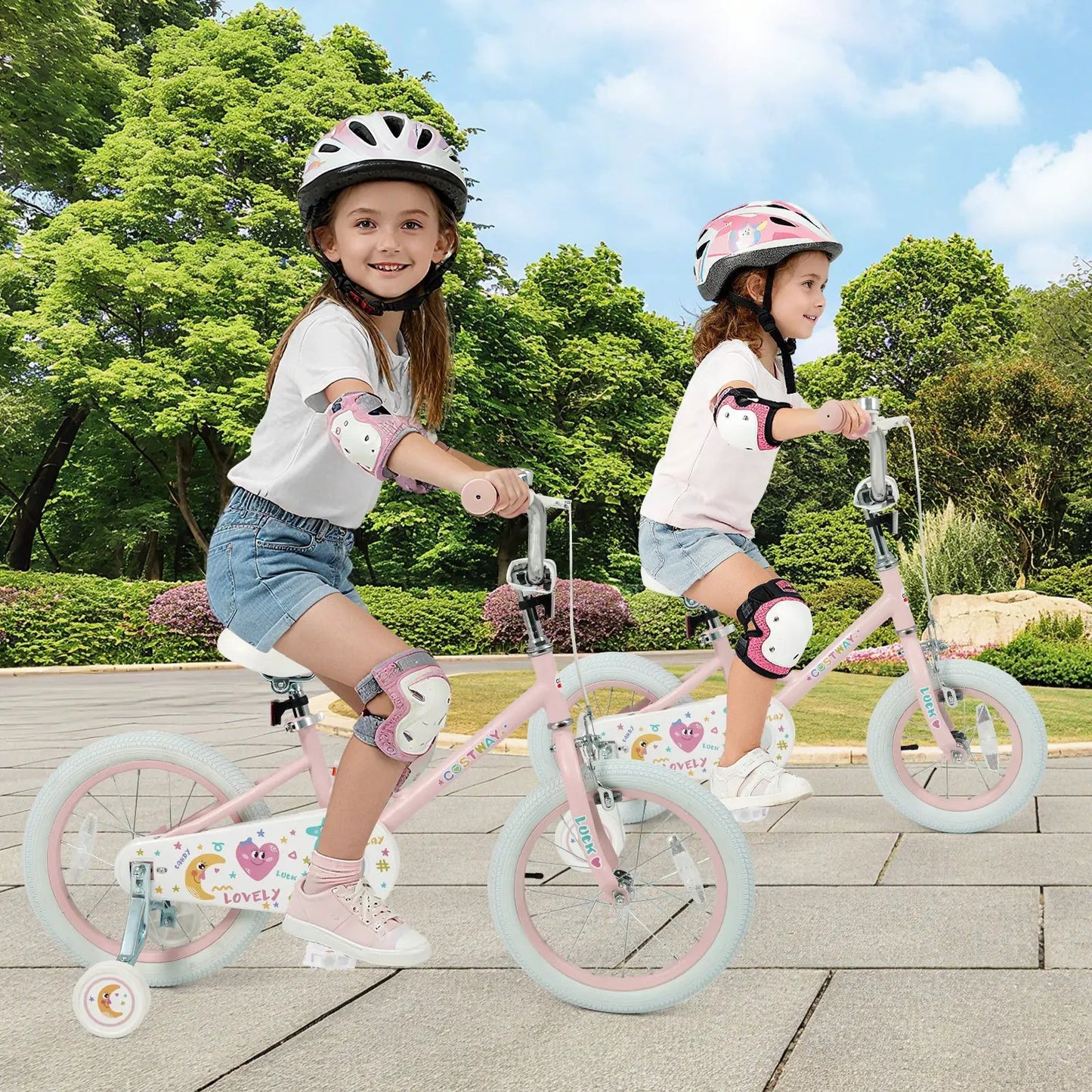 Kids Bike 12 To 18 Inch With Training Wheels Pink