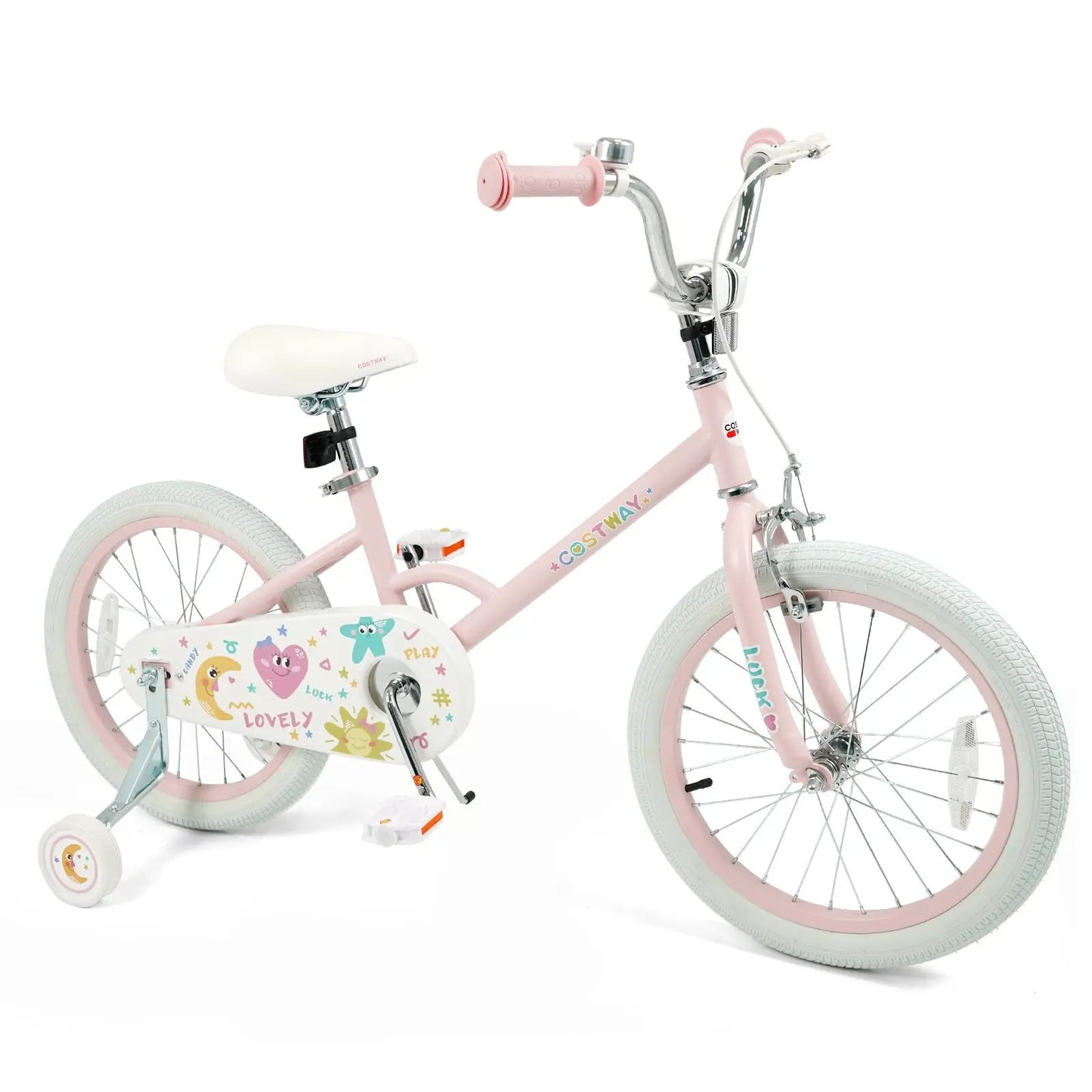 Kids Bike 12 To 18 Inch With Training Wheels Pink