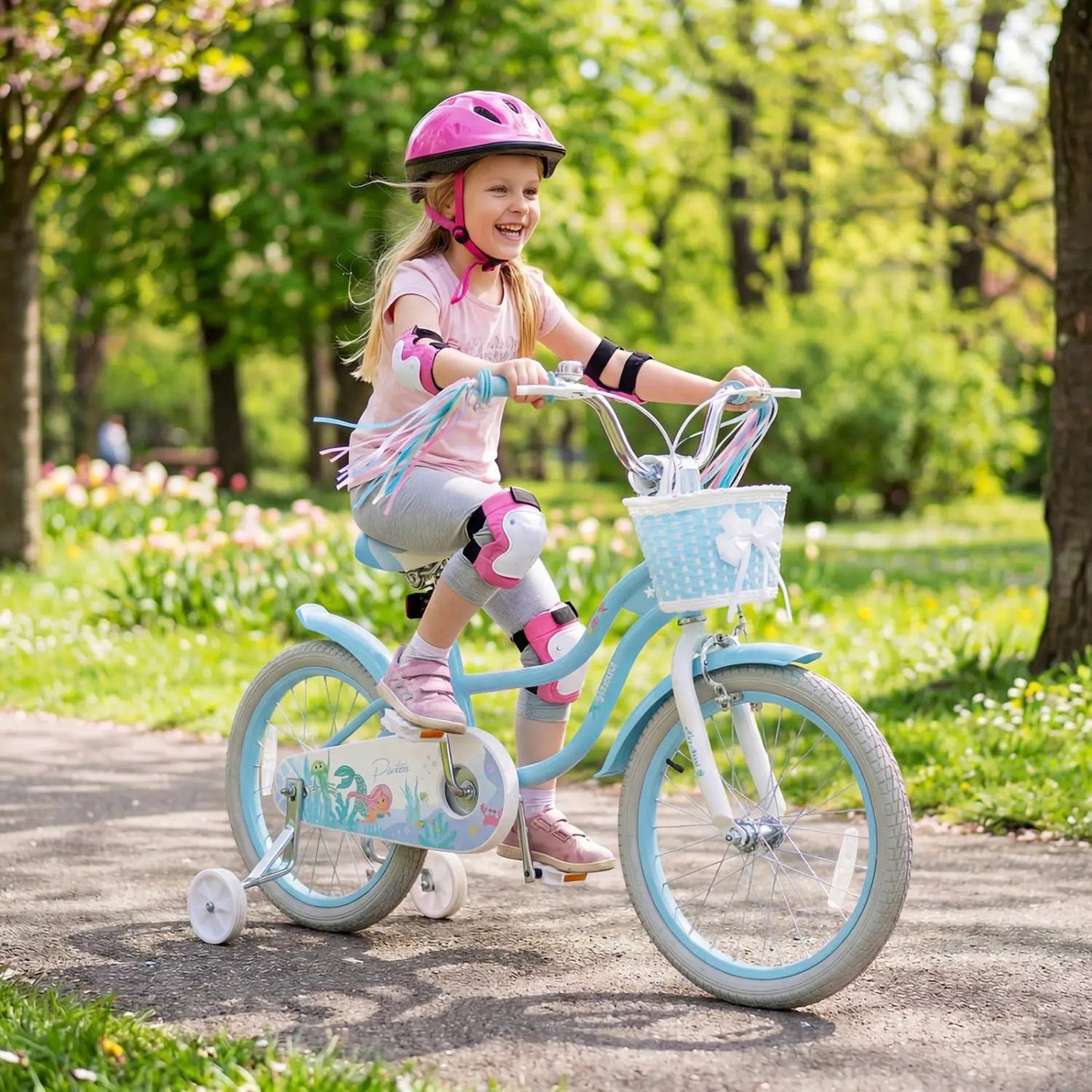 Kids Mermaid Bike 12 to 20 Training Wheels Basket