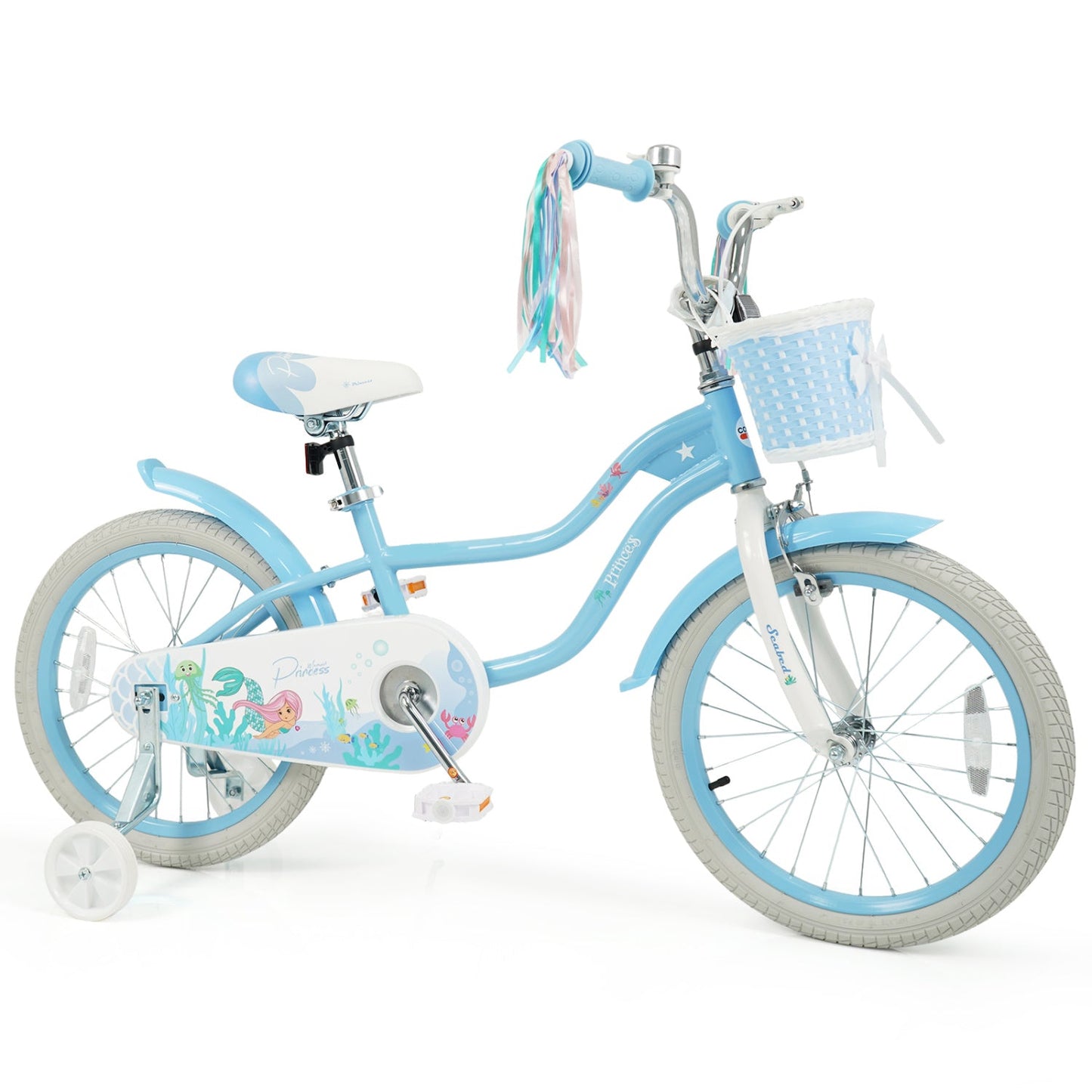 Kids Mermaid Bike 12 to 20 Training Wheels Basket